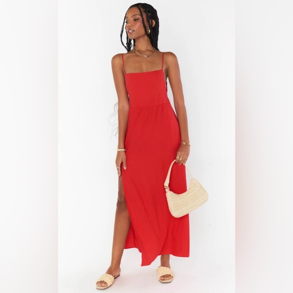 Show Me Your MuMu Dresses & Skirts - Show Me Your MuMu Julia Maxi Dress - Red Linen